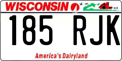 WI license plate 185RJK