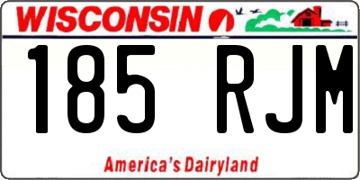 WI license plate 185RJM