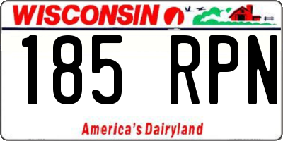 WI license plate 185RPN