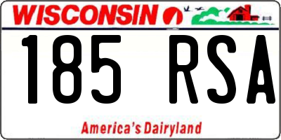 WI license plate 185RSA