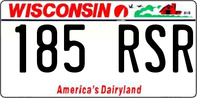 WI license plate 185RSR