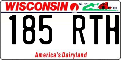 WI license plate 185RTH