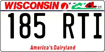 WI license plate 185RTI