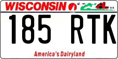 WI license plate 185RTK