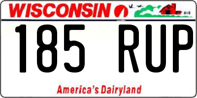 WI license plate 185RUP