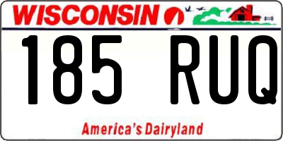 WI license plate 185RUQ