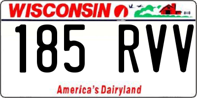 WI license plate 185RVV
