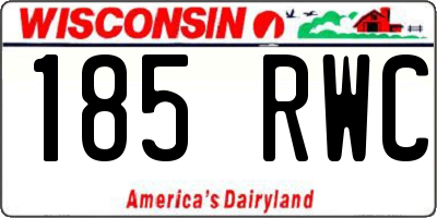 WI license plate 185RWC
