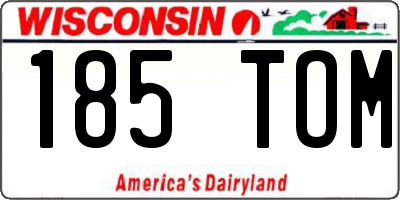 WI license plate 185TOM