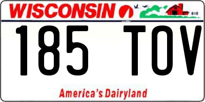 WI license plate 185TOV
