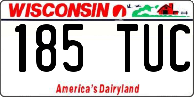 WI license plate 185TUC