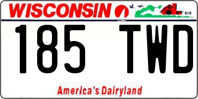 WI license plate 185TWD