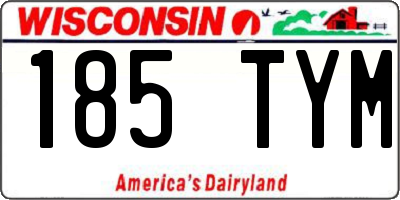 WI license plate 185TYM