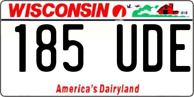 WI license plate 185UDE