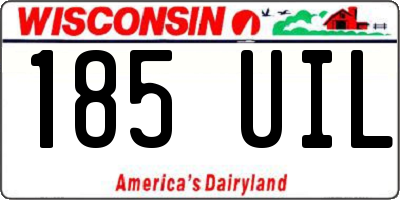 WI license plate 185UIL