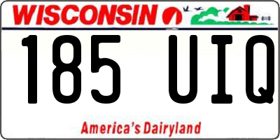 WI license plate 185UIQ