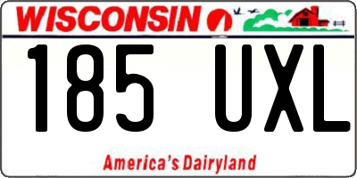 WI license plate 185UXL