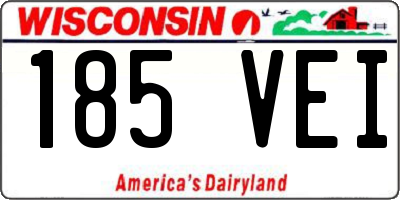 WI license plate 185VEI