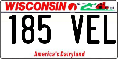 WI license plate 185VEL