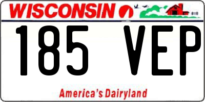 WI license plate 185VEP