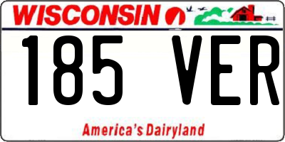 WI license plate 185VER