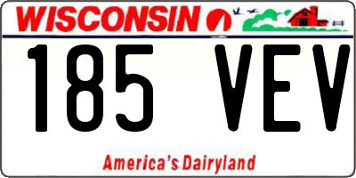WI license plate 185VEV