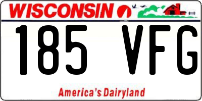 WI license plate 185VFG