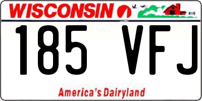 WI license plate 185VFJ