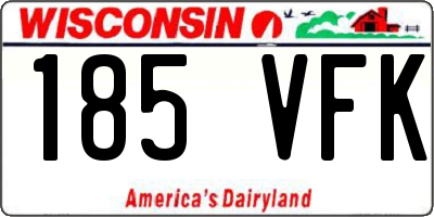 WI license plate 185VFK