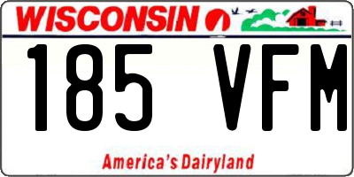 WI license plate 185VFM