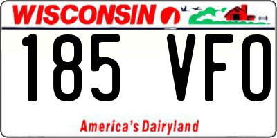 WI license plate 185VFO