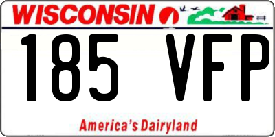 WI license plate 185VFP