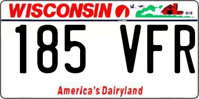 WI license plate 185VFR