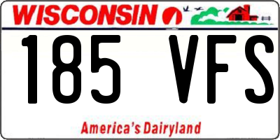 WI license plate 185VFS