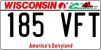 WI license plate 185VFT