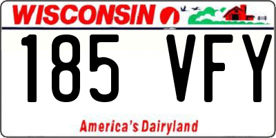 WI license plate 185VFY