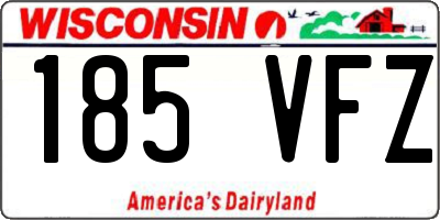 WI license plate 185VFZ