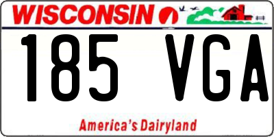 WI license plate 185VGA