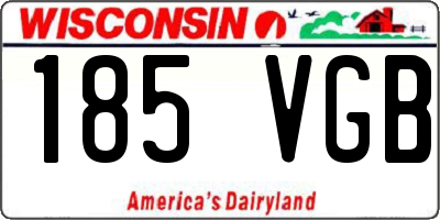WI license plate 185VGB
