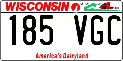 WI license plate 185VGC