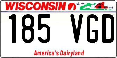 WI license plate 185VGD