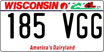 WI license plate 185VGG