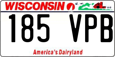 WI license plate 185VPB