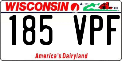 WI license plate 185VPF