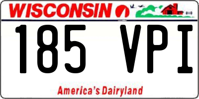 WI license plate 185VPI