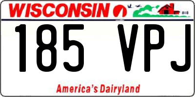 WI license plate 185VPJ