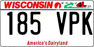 WI license plate 185VPK