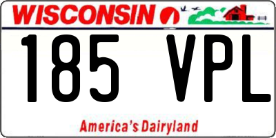 WI license plate 185VPL