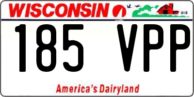 WI license plate 185VPP