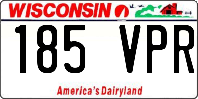 WI license plate 185VPR